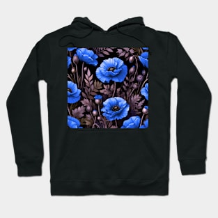 Poppy Flowers on Black Hoodie